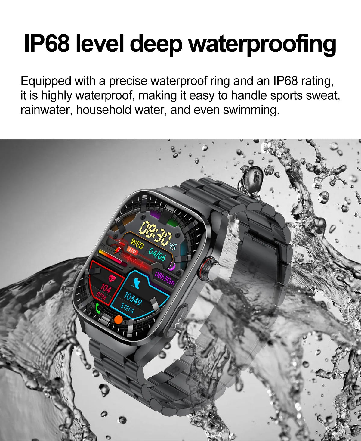 2025 New AI Intelligent Diagnosis ECG+PPG Smartwatch Health Protection Blood Lipids Uric Acid Heart Rate BT Call Smart Watch Men