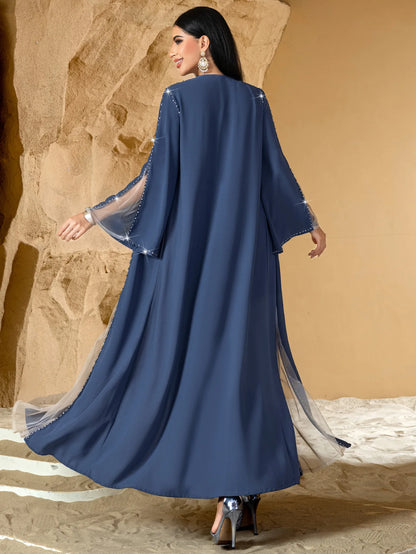 Eid Diamonds Abayas for Women 2025 Fashion Muslim Dress Dubai Open Abaya Kebaya Kimono Jalabiya Caftan Marocain Femme Robe Gown