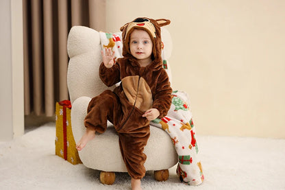 MICHLEY Winter Baby Strampler Mit Kapuze Flanell Cosplay Kleinkind Infant Kleidung Insgesamt Bodys Overall Kostüm Für Kinder Mädchen Junge