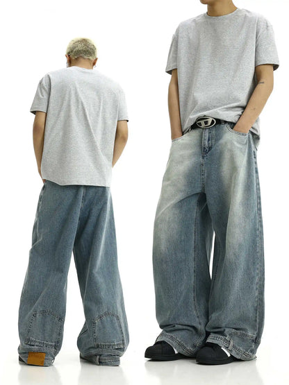 Y2K Men's Baggy Jeans Unisex Trendy Casual Wide-Leg Denim Pants High Street Quality American Style Streetwear Oversize Trousers