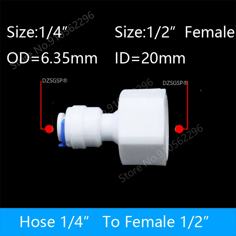 Fit for 1/4" 3/8" OD Tube Straight  Equal Reducer Connector Fitting Aquarium Reverse Osmosis RO Water Dispenser