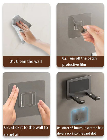 Ohne Stanzen Badezimmer Haartrockner Aufhänger Haartrockner Lagerregal Saugnapf Lagerregal Toilette Multifunktions-Lagerregal