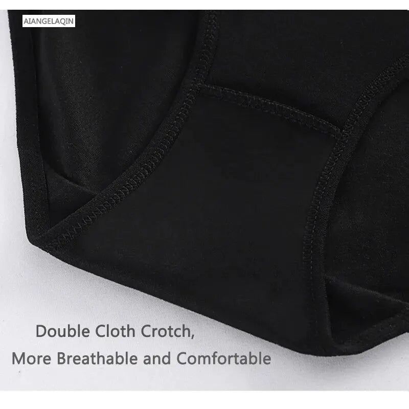 7Pcs/Lot Women's Panties Cotton Plus Size Underwear Girls Briefs Breathable Solid Color Panty Underpant Female Lingerie M-4XL.