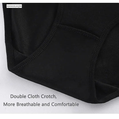 7Pcs/Lot Women's Panties Cotton Plus Size Underwear Girls Briefs Breathable Solid Color Panty Underpant Female Lingerie M-4XL.