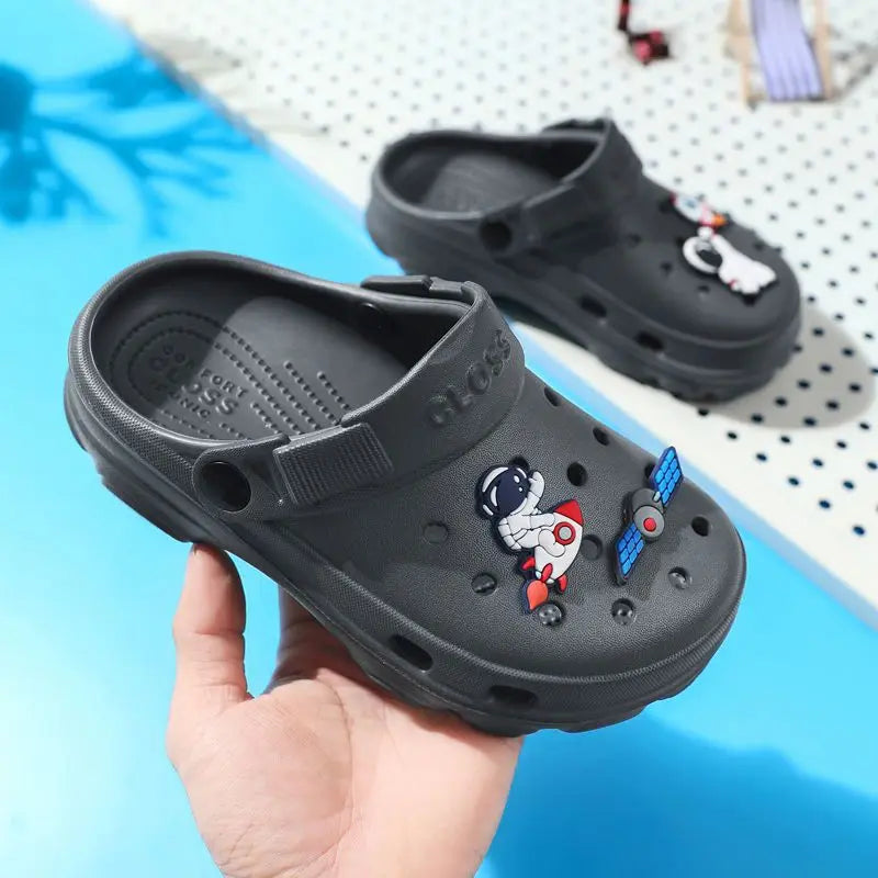 3-12y Kids Mules & Clogs Summer Boys Girls Sandals Cartoon 6 Colors Non-slip Comfortable Beach Slippers Children Garden Shoes 24