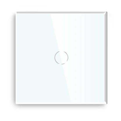 BSEED Touch-Schalter, 1/2/3 Gang, 1-Wege-Wandlichtschalter, blaue LED-Hintergrundbeleuchtung, Glas, Sensorbildschirm, Heimschalter, Weiß, EU-Standard