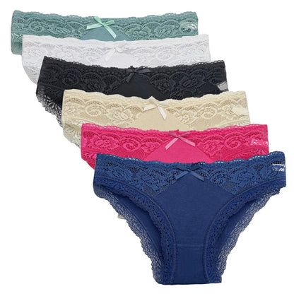 5 PCS/SET New Arrival Low Rise Ladies Sexy Lace Panty Underpants Panties For Women Lingerie Cotton Briefs
