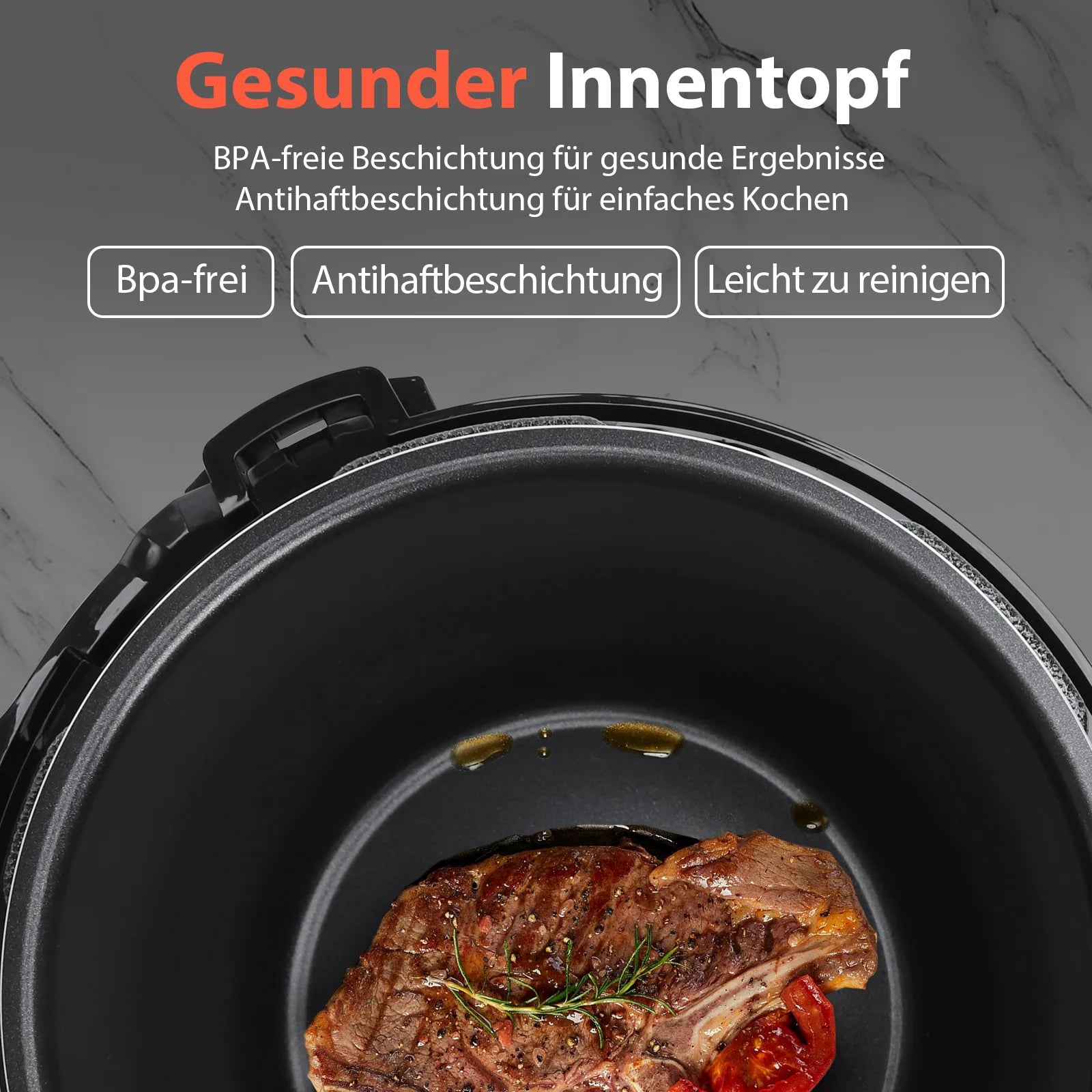 Aigostar Pressure Cooker 6L, 18-in-1 Multicooker, Keep Warm, Non-Stick Coating, Easy Cleaning, Digital Touchscreen, 1000W Pressu.