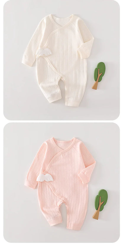 AYNIGIELL Frühling und Herbst 0-6 Monate Baby Strampler Neugeborene Mädchen Jungen 100 % Baumwolle Langarm Kleidung Säuglingsoverall.