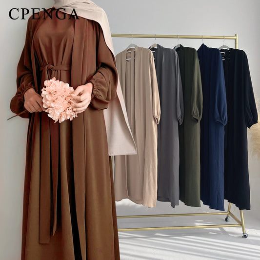 2024 New Muslim Sets for Women Ramadan Prayer Dress Modest Dresses Eid Dubai Abaya Female Islam Clothing Elegant Party Clothes.