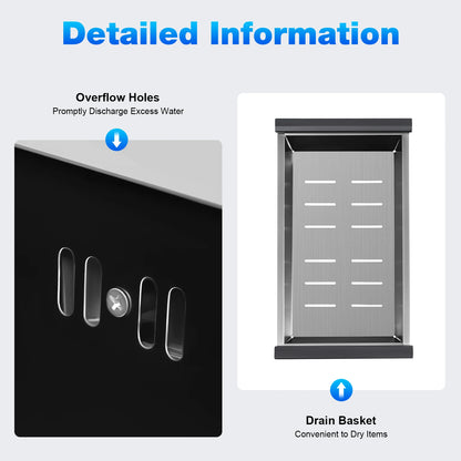 [Edelstahlspüle] Doppelbecken-Küchenspüle aus Edelstahl 304, modernes Design – großes Fassungsvermögen, langlebig