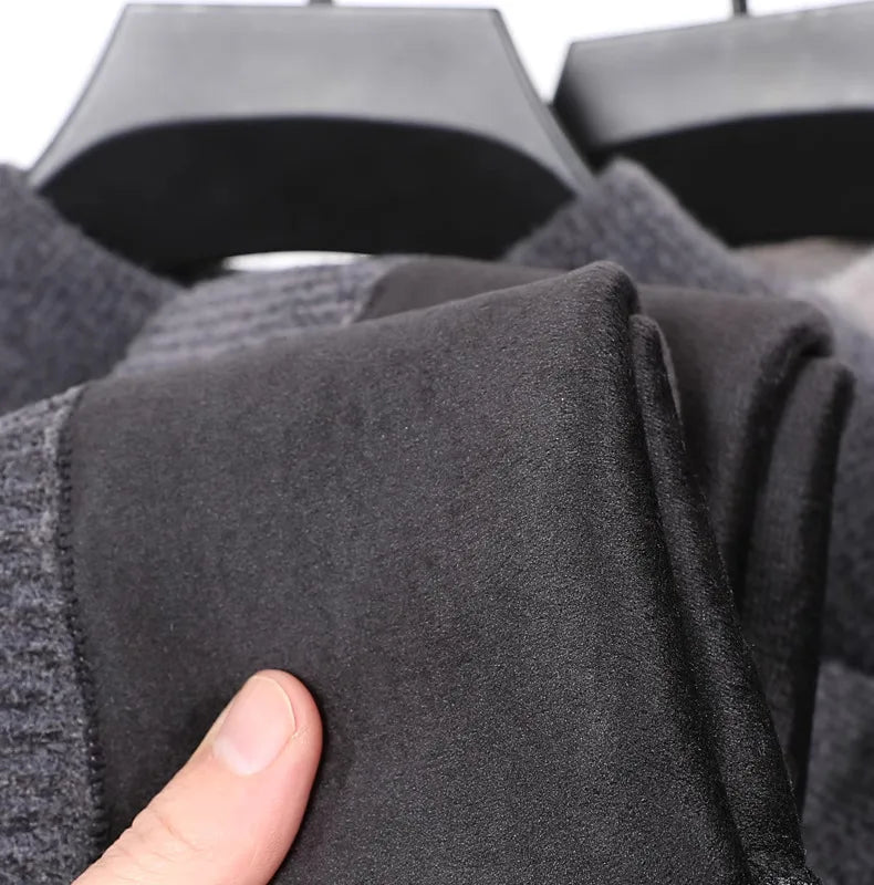 New 2025 Men's Cashmere Sweater Warm Thickened Winter Casual Solid Knitted Pullovers Mock Neck Thicker Fleece Sweater for Men.