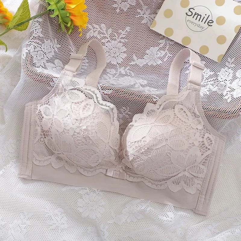 Thickened Extra Thick 12cm Small Chest Flat Chest Gathered Bra No Steel Ring Extra Thick 8cm Bra Closed Breast Sexy.