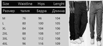 Men's Cargo Pants Sweatpants Outdoor Loose Straight Long Trousers Summer Casual Multi-Pocket Durable Workwear Male Trousers.