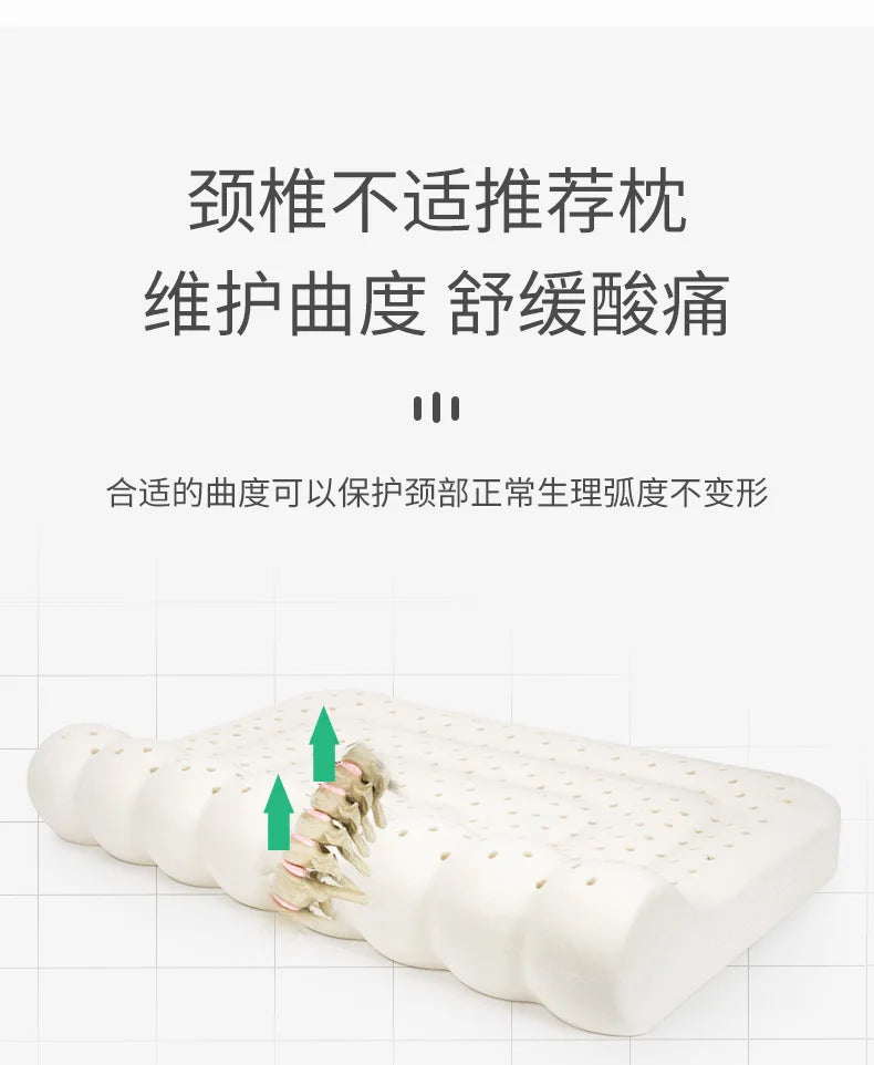 New Natural Latex Pillow with Organic Cotton Cover Standard Size Soft Pressure Relief Neck Pain Relief Bed Pillow for Side Queen.