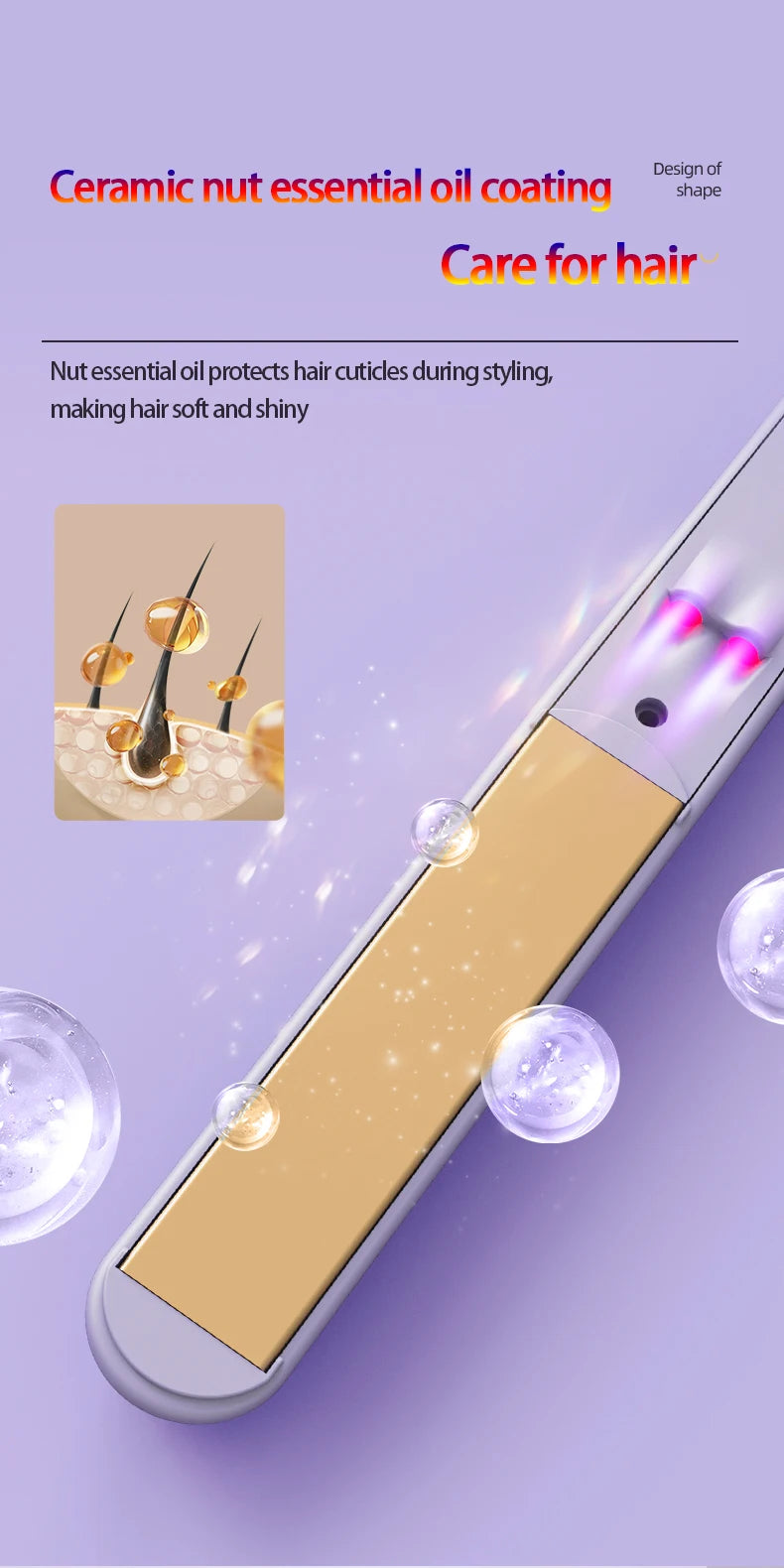 Women's Electric Hairbrush For Xiaomi Straight Hair Curly Hair 2 in 1 Negative Ion Hair Care 10 Seconds Quick Heating Hairbrush.