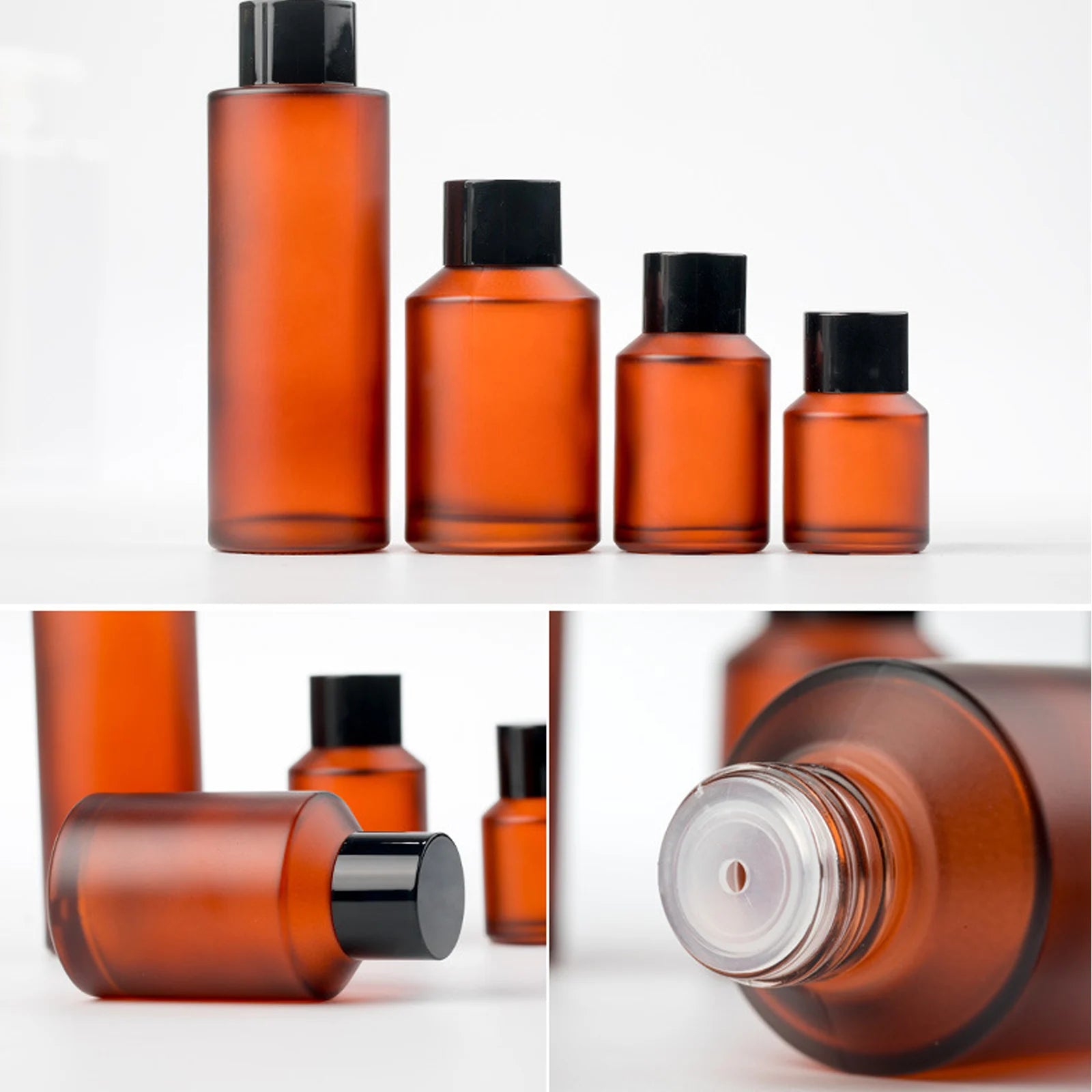 15/30/60ML Amber Clear Glass Spray Bottle Refillable Perfume Fine Mist Atomizer Dispenser Lotion Pump Liquid Dropper Bottles.