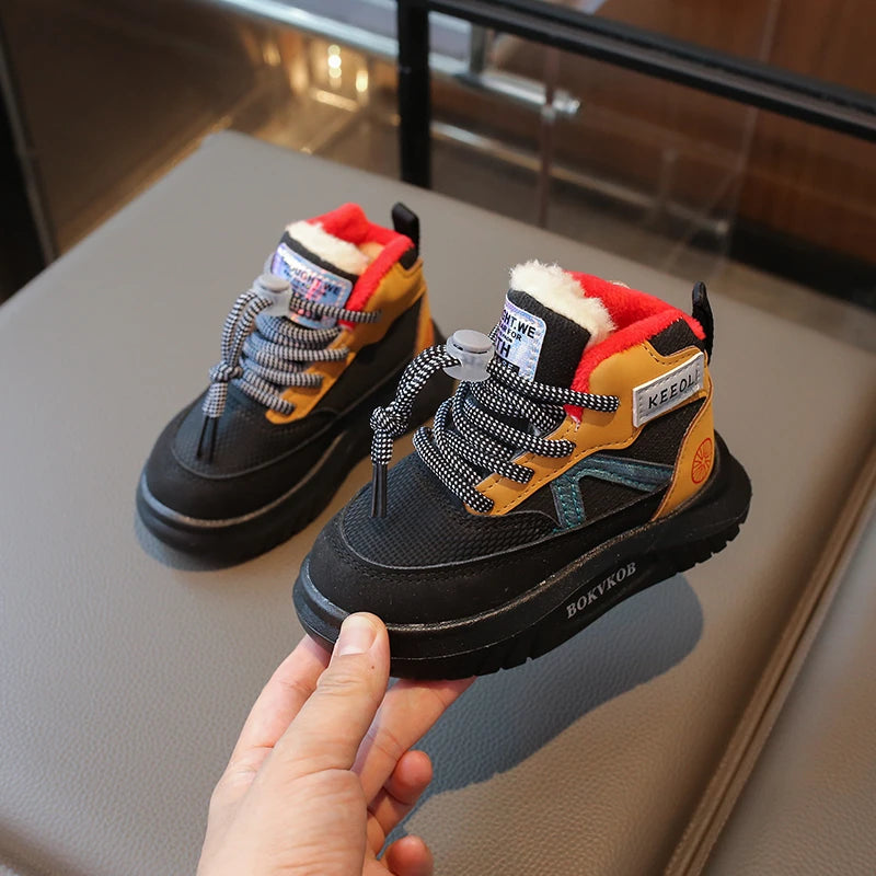 2024 Winter New Children Casual Shoes for Girls Boys Fashion Korean Style Soft Bottom Anti-slippery Versatile Chic Ankle Shoes.