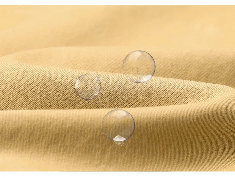 97% Cotton Men's Casual Pants Autumn Fashion Comfortable Elastic Slim Straight Business Trousers Black ArmyGreen Khaki.