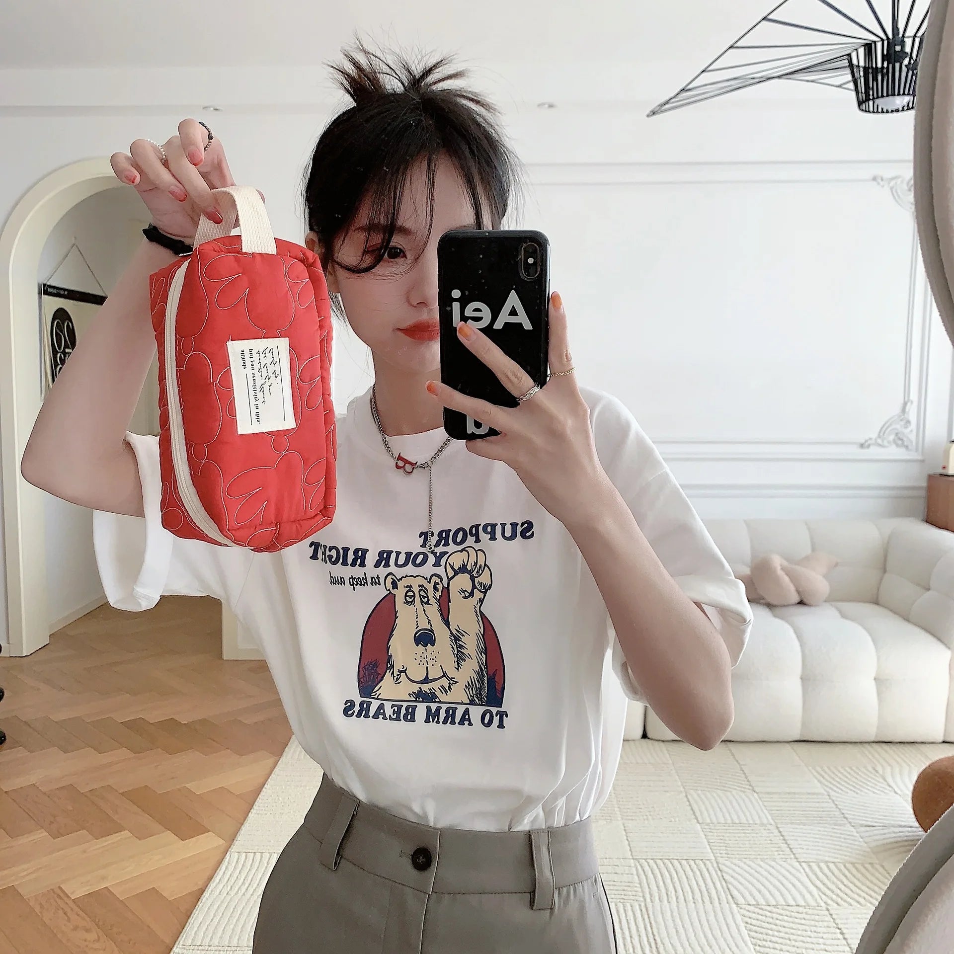 2025 Cute Rabbit Travel Cosmetic Lipstick Purse Storage Bag Kawaii Women Makeup Handbags Organizer Wallet Pouch Pencil Case Bags.