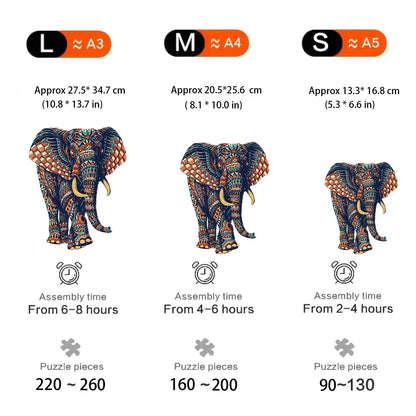 Unique Elephant Wooden Puzzle, Adult Stress Relief Toys, Irregular Animal Shapes, Holiday Birthday Gift.