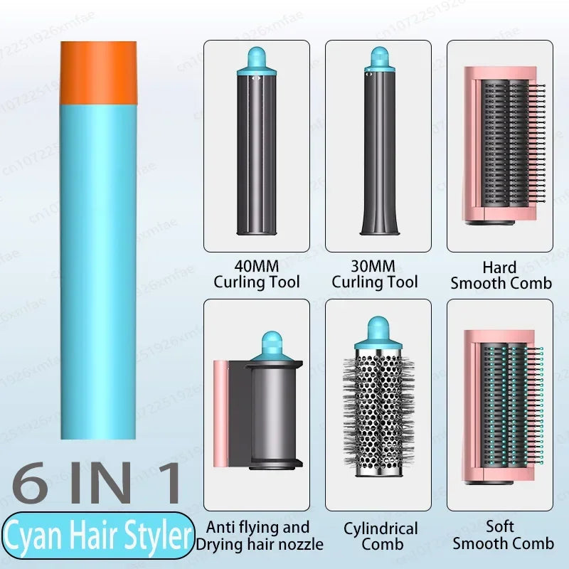 6 IN 1 High-Speed Hot Air Styler,1300W Power Hair Dryer Brush,Negative Ions Multi Styler for Straight,Wavy,Curly,and Coily Hair
