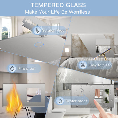 Bseed EU-Standard 1/2/3 Gang Licht-Touch-Schalter Home Wandschalter Graues Glas Sensorschalter Typ-C USB-Stromladebuchsen.