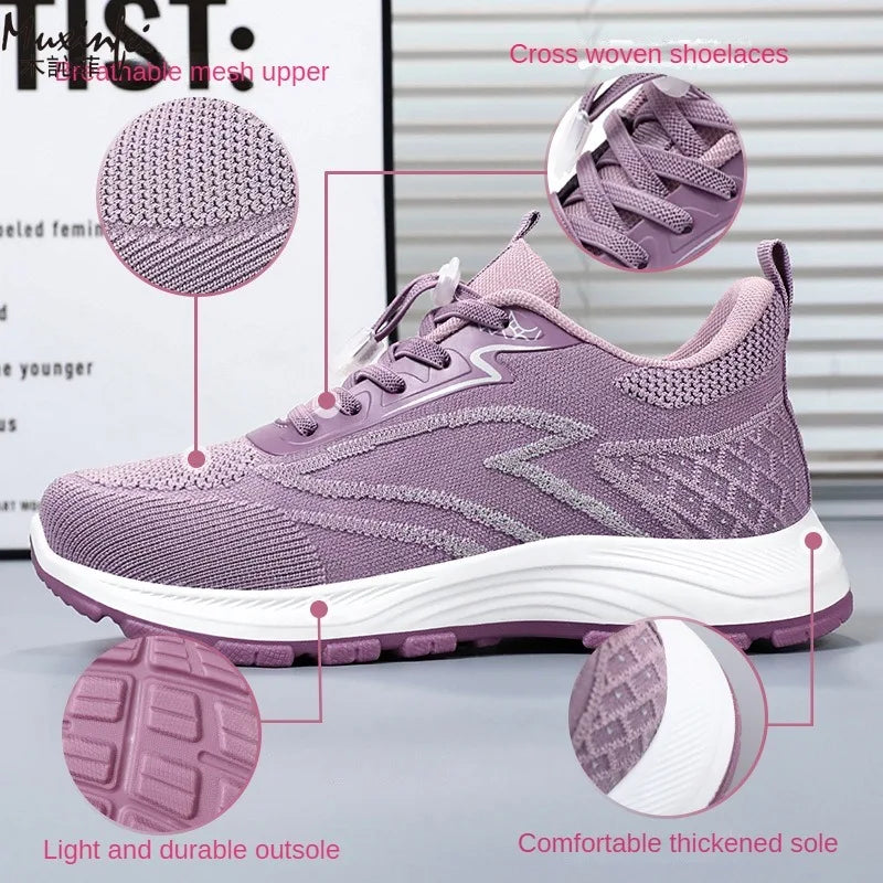 2025 Spring Women's Casual Sports Shoes Breathable and Comfortable Outdoor High Quality Single Shoes Trendy Women's Shoes.