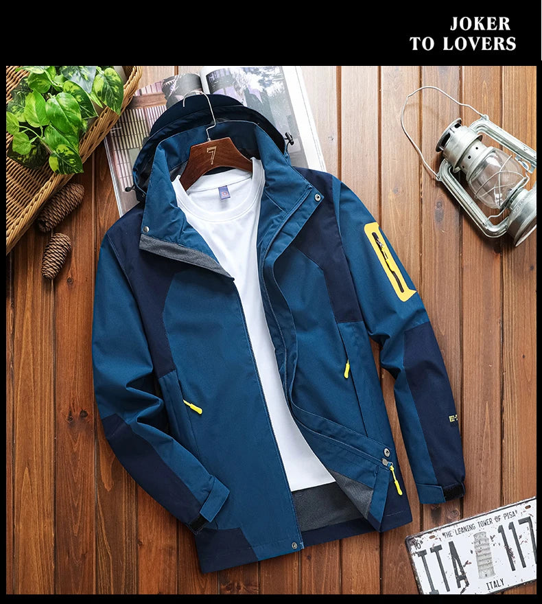 CHRLCK Men's Waterproof Hiking Jacket Women Windproof Windbreaker Breathable Camping Hunting Running Trekking Fishing Coats.