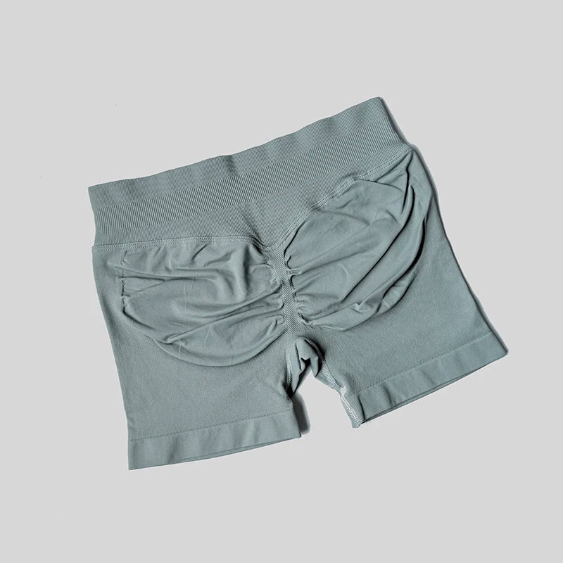 2025 Seamless Yoga Shorts Women Fitness Sports Biker 4.5" Low Ribbed Band Gym Shorts Workout Scrunch Butt Impact Leggings.
