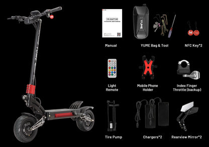 EU YUME Raptor Electric Scooter 6000W 60V-30AH  Dual Motor Adult Foldable E-Scooter.