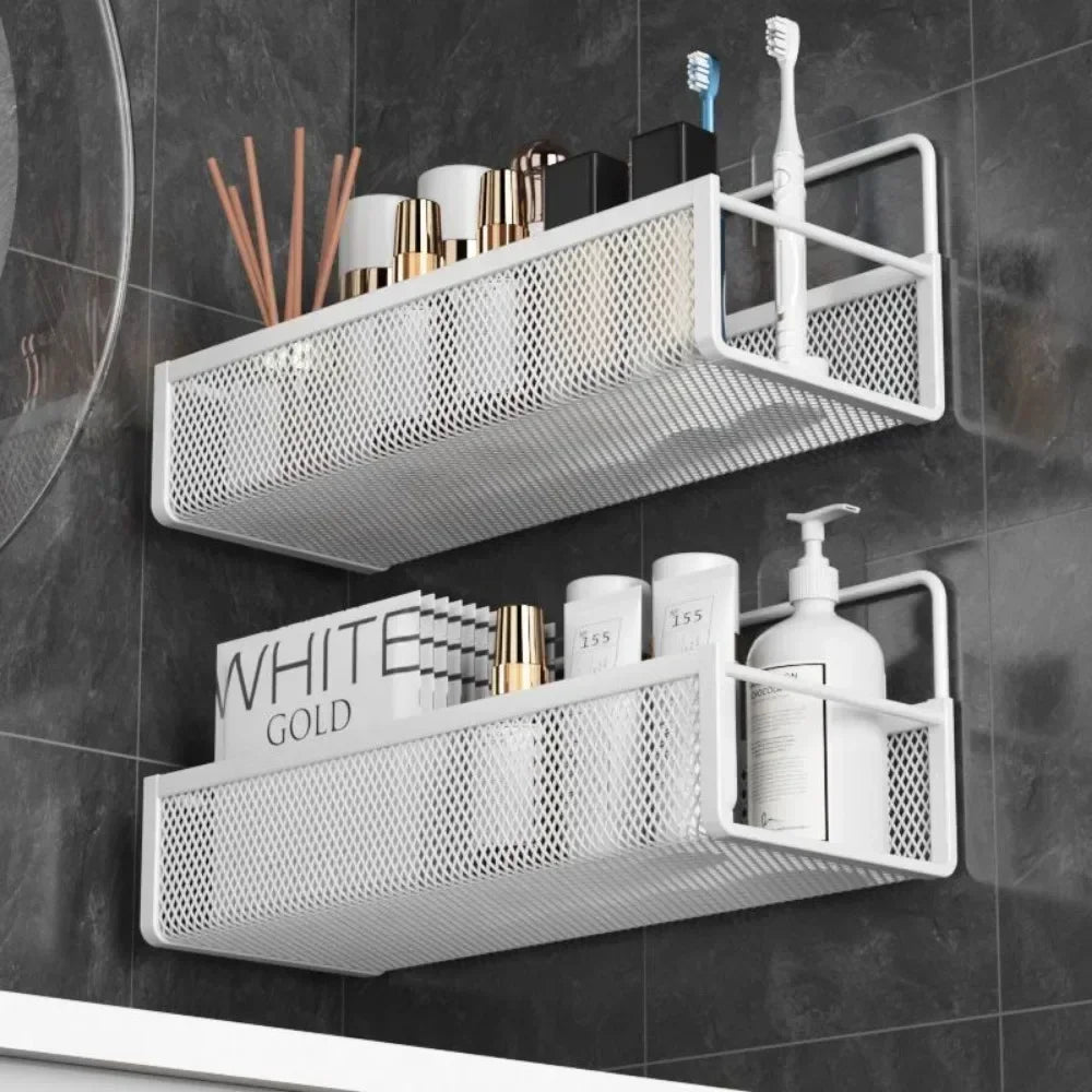 Hängender Aufbewahrungsorganisator, ohne Bohren, tragbar, feuchtigkeitsbeständig, für Küche, Badezimmer, Gewürze, Küche, Badezimmer, Aufbewahrungslösungen