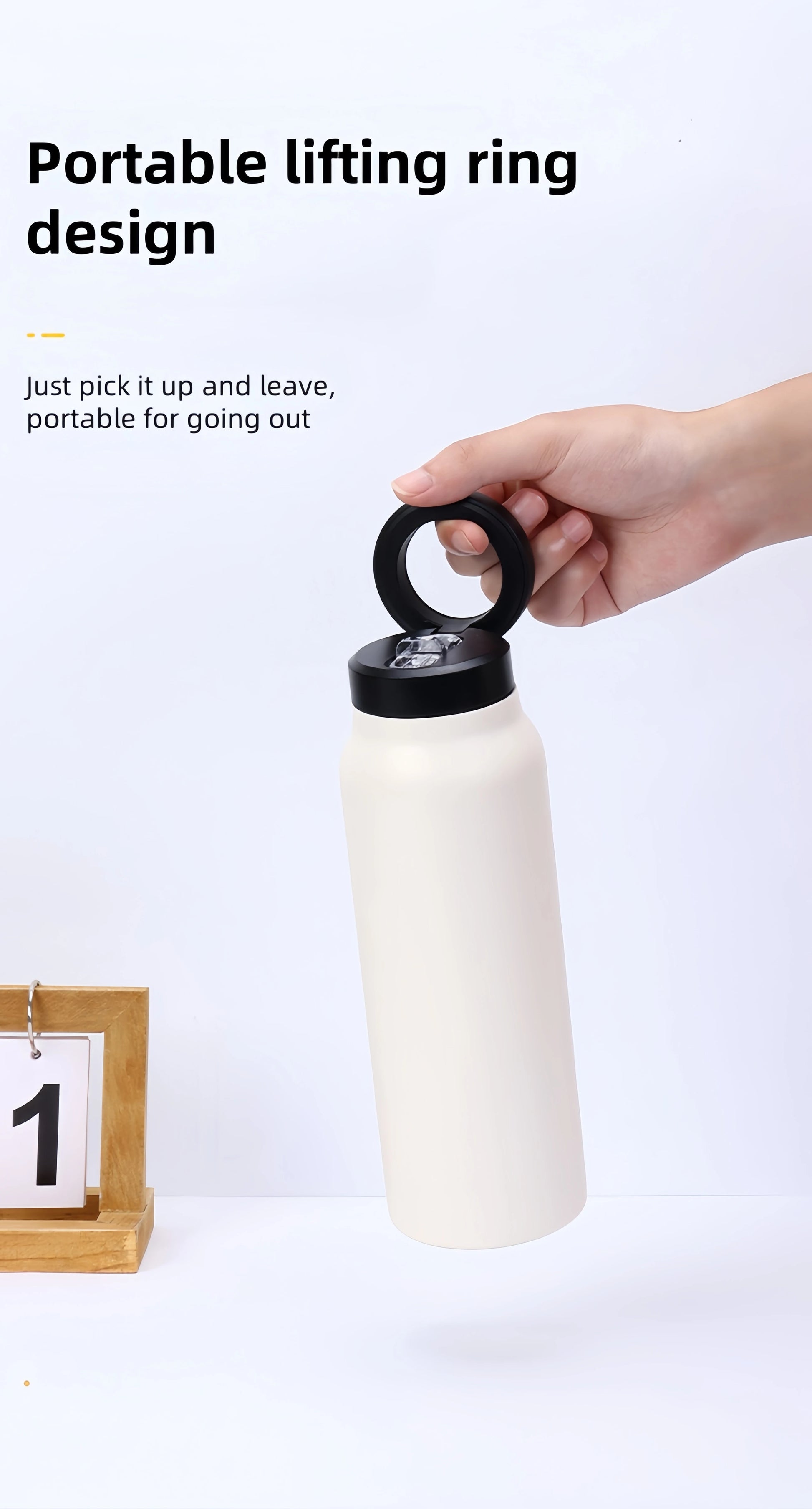 24 Oz Insulated Stainless Steel Sports Water Bottle With Straw Outdoor Insulated Water Mug With Magnetic Phone Holder Thermos.
