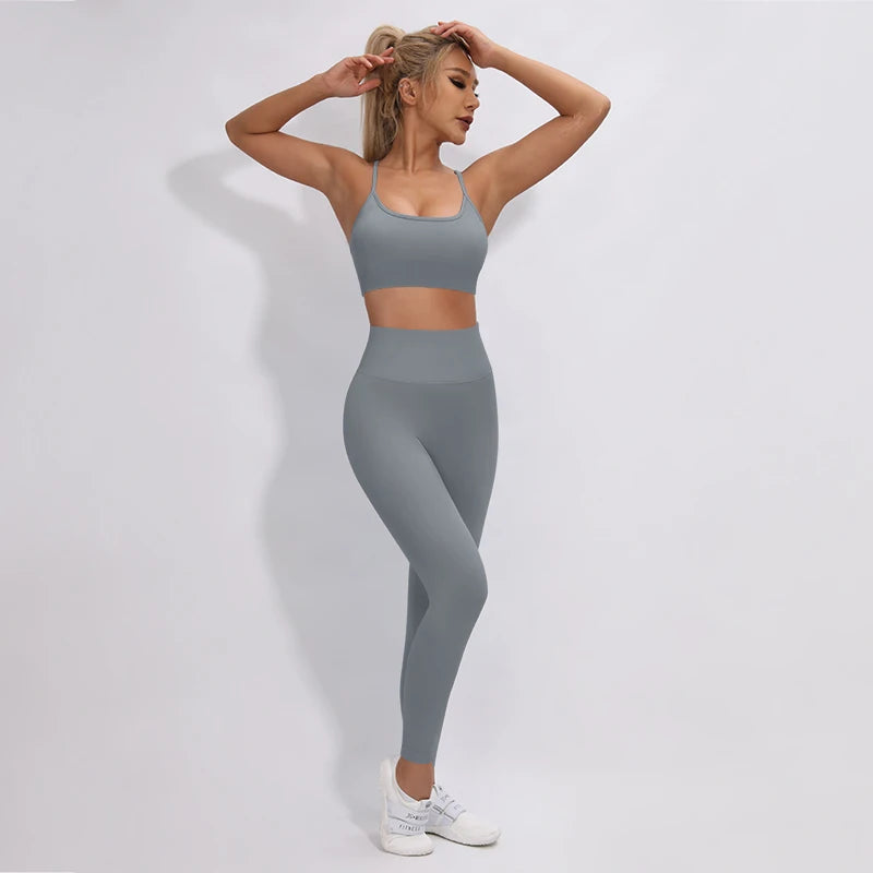 2/3/4Pcs Women's Tracksuit Seamless Yoga Set Leggings Sports Suit for Fitness Long Sleeve Top Gym Clothing Workout Sportswear