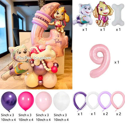 PAW Patrol Folienballons Digitale rosa Zahlenballons PAW Patrol Geburtstag Babyparty Party Dekoration Geschenk Chase Skye