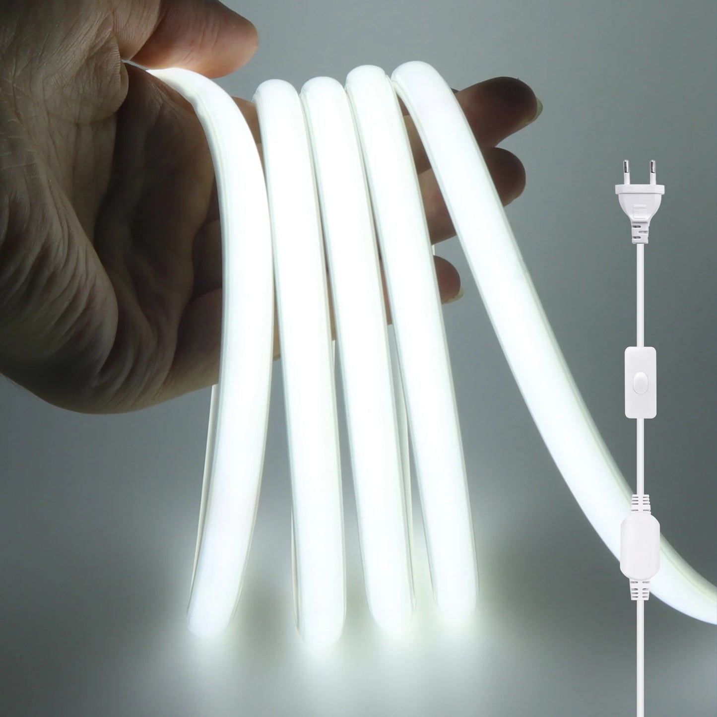 220V COB LED Light Strip Waterproof With EU Plug Red/Blue/Pink/Green Home Outdoor Garden Lighting Flex Silicone Tube Neon Lamp