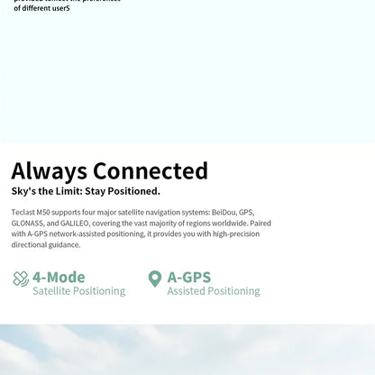 Teclast M50 Tablet 6GB RAM 128GB ROM Unisoc T606 Octa-core 10.1inch TDDI Android 14 WiFi BT5.0 6000mAh Type-C Tablet Case