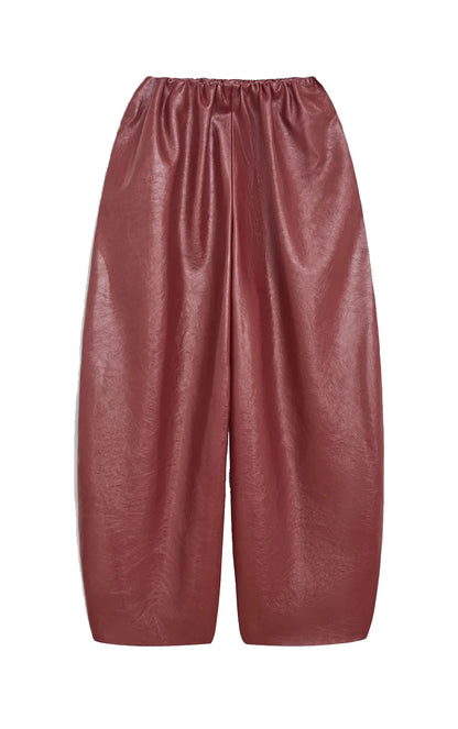 Stylish Leather Solid Jacket Pants Set Women Stand Collar Zipper Coat Loose Trousers Sets Female 2025 Autumn Fashion Streetwears