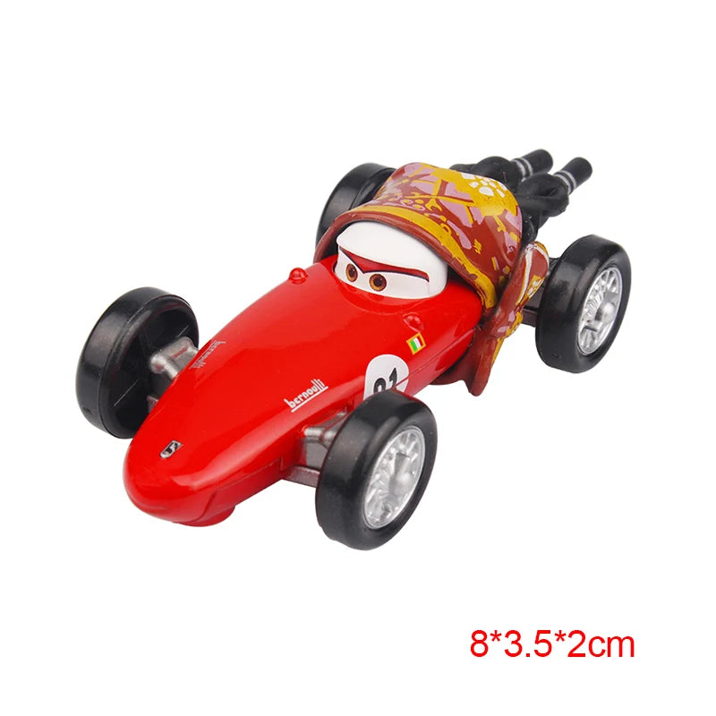 Disney Pixar Cars 2 3 Lightning McQueen Race Div Fritter Miss Tractor Frank 1:55 Diecast Metal Alloy Model Car For Kid Xmas Gift.