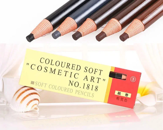 12pc Eyebrow Pencil Colored Soft Cosmetic Art Permanent Makeup Waterproof Tattoo.
