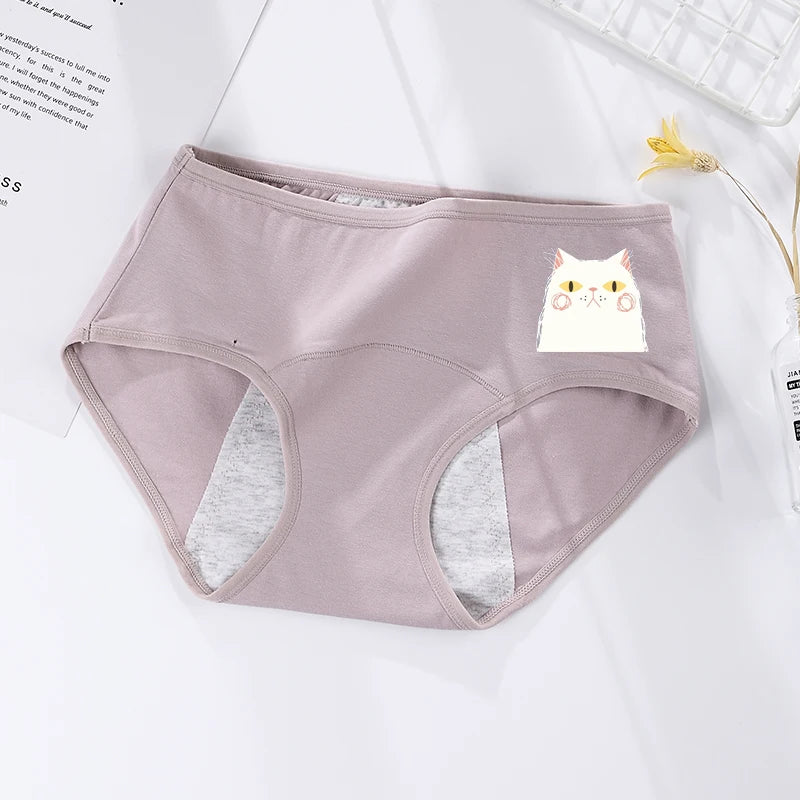 Women's menstrual briefs large flow postpartum water absorption leakproof briefs women's pure cotton menstrual briefs lingerie