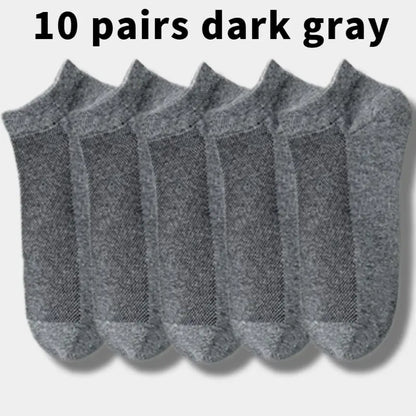 10 Pairs Men's Breathable Mesh Summer Short Socks, Sports Versatile Cotton Socks at Discount Price Sports and Casual Wear
