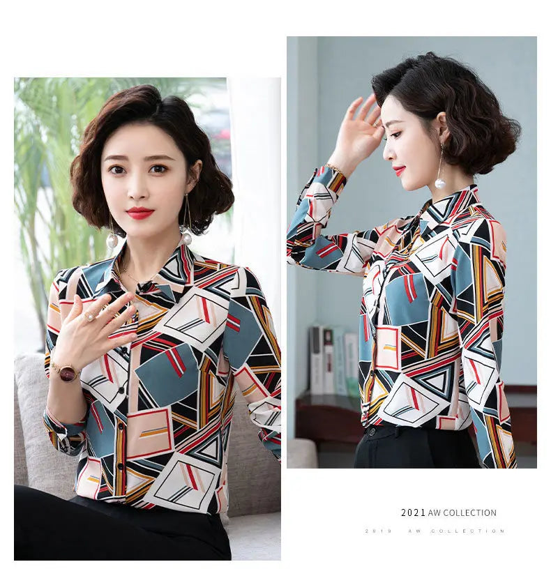 Printed Shirt for Women Long Sleeves Fashionable and Stylish Top.