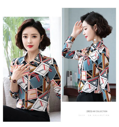 Printed Shirt for Women Long Sleeves Fashionable and Stylish Top.