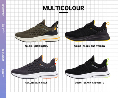 Baasploa Men's Running Shoes New Fashion Lightweight Mesh Breathable Walking Shoes Male Outdoor Casual Lace-Up Sports Shoes.