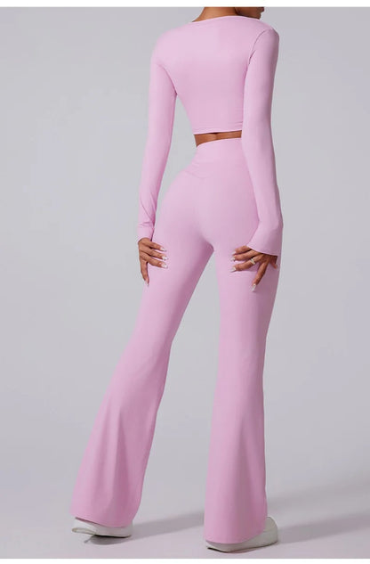 Cloud Hide Blue Sports Leggings Plus Size Long Yoga Pants Women Gym Fitness Running Flared Trousers High Waist Workout Tights