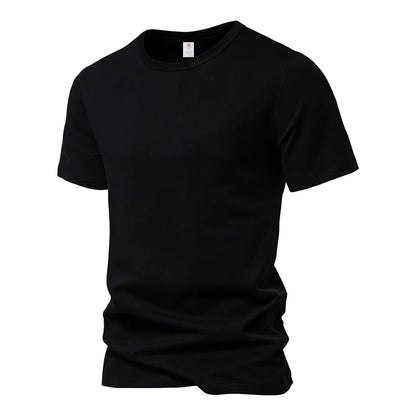 Men's Short Sleeve Basic Top Tees Casual 100% Cotton Regular Fit O-Neck T Shirts Black White Navy Gray.
