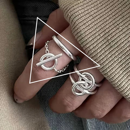 PANJBJ 925 Sterling Silver Geometry Crystal Ring For Women Ellipse Exaggerated Punk Water Drop Open Jewelry Gift Dropshipping