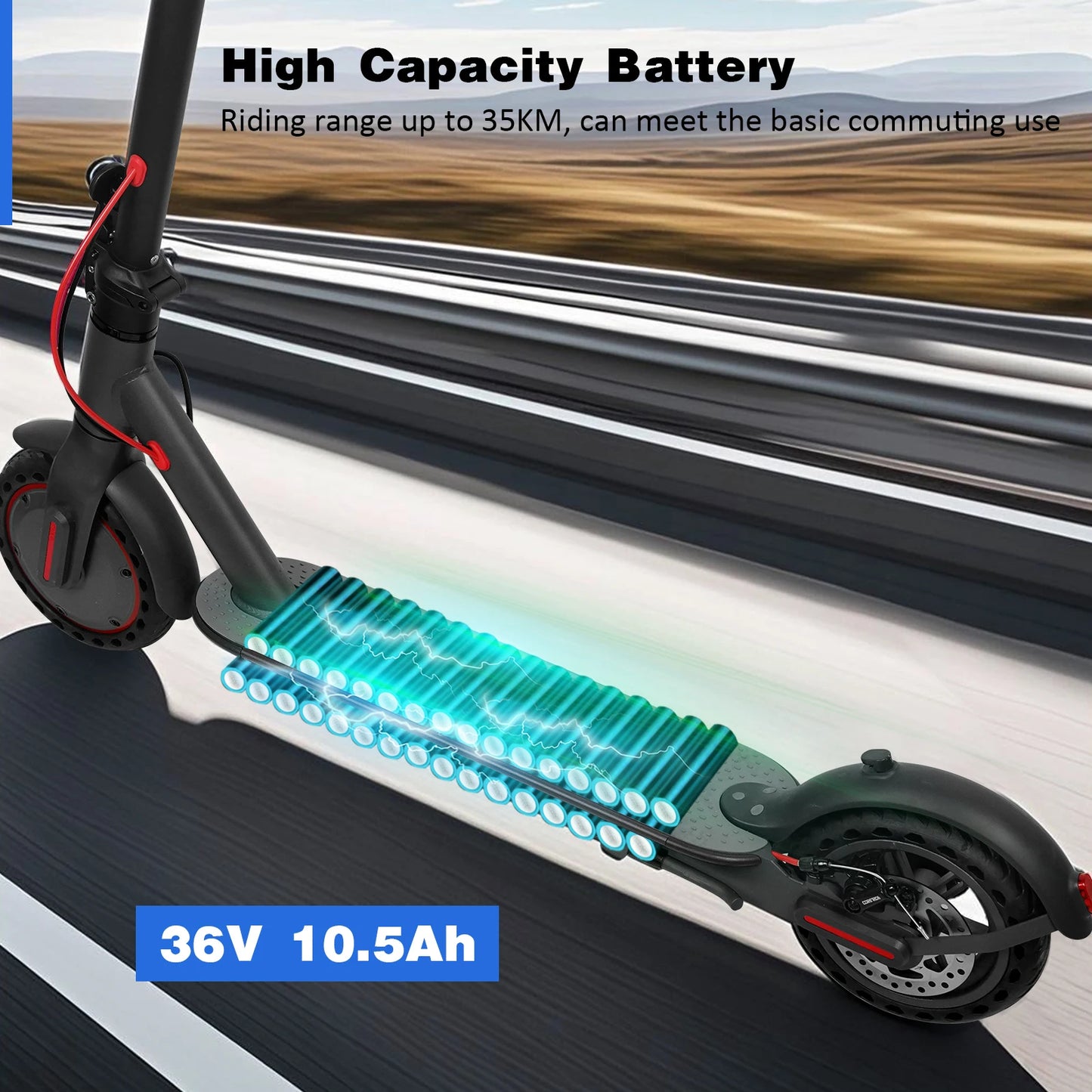 ES80/M365 X1 Electric Scooter 36V 10.5Ah 500W Motor 35KM Long Range 31KM/H 8.5Inch Solid Tires Foldable Smart APP EScooter.