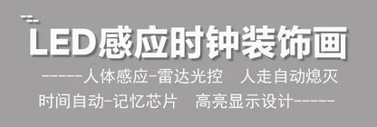 Wanduhr Digital anzeige stille Temperatur Uhr Quadrat Wohnzimmer Home Schlafzimmer Esszimmer Wandmalerei